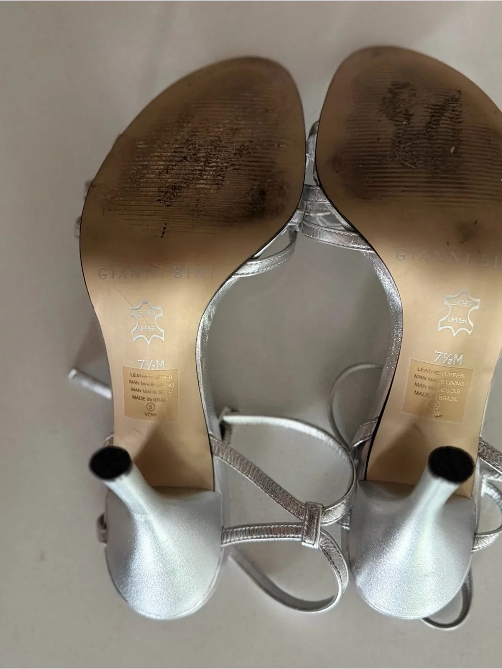 Gianni Bini Silver Strappy Heels